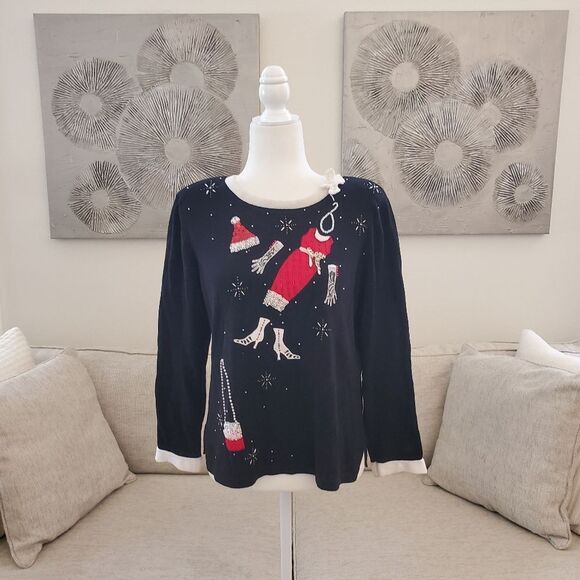 Berek Embellished Christmas Fancy Outfit Sweater sz Med - Picture 1 of 9